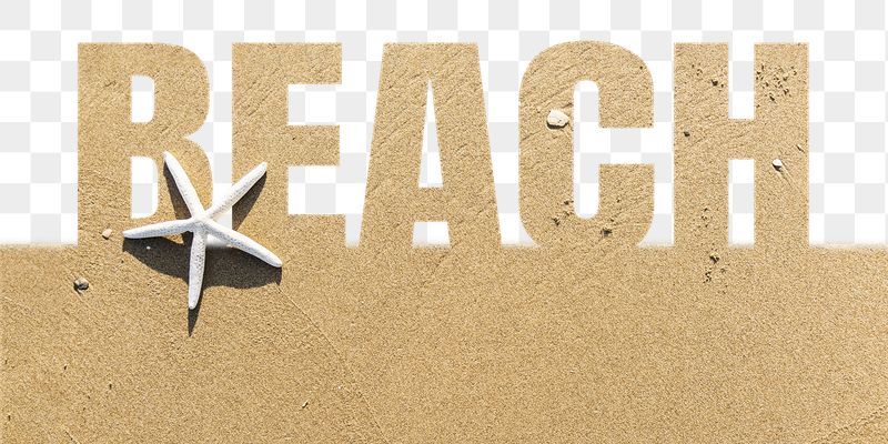 Beach word png border sticker, | Free PNG - rawpixel
