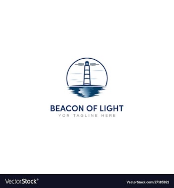 Beacon light logo coastal light house logo vector image