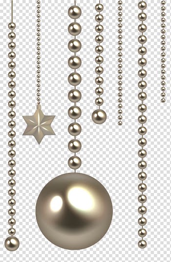 Beaded silver chimes, Bead Scalable Graphics Icon, Christmas Beads transparent background PNG clipart