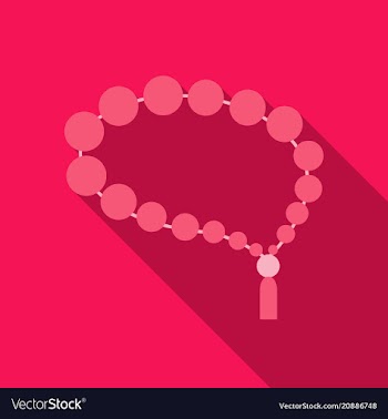 Beads rosary religious accessories in flat style vector image