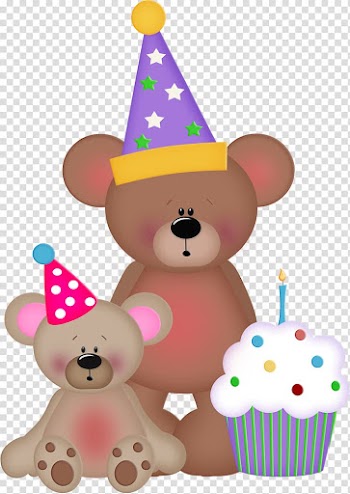 Bear Birthday cake , bear cartoon childlike birthday transparent background PNG clipart