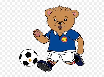 Bear Clipart Soccer - Teddy Bear Playing Soccer
