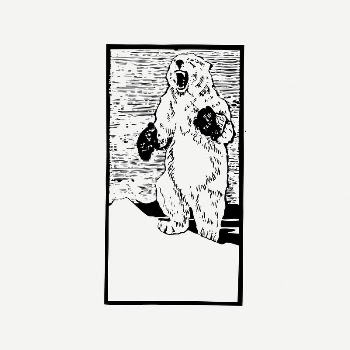 Bear collage element, black & | Free PSD Illustration - rawpixel