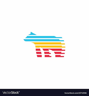 Bear colorful logo icon vector image