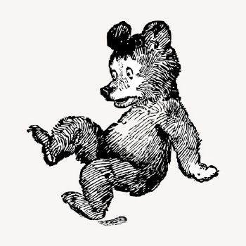 Bear cub hand drawn clipart, | Free Vector - rawpixel