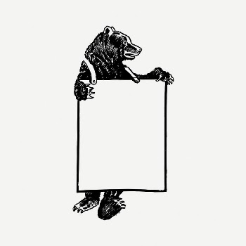 Bear frame clipart, vintage illustration | Free PSD Illustration - rawpixel