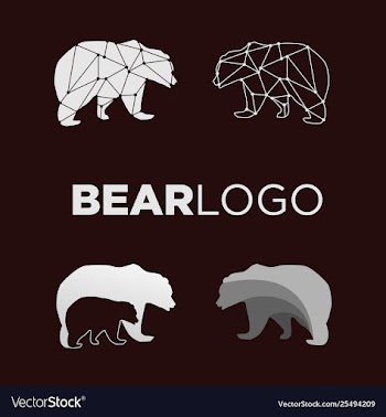 bear geometric logo design icon element