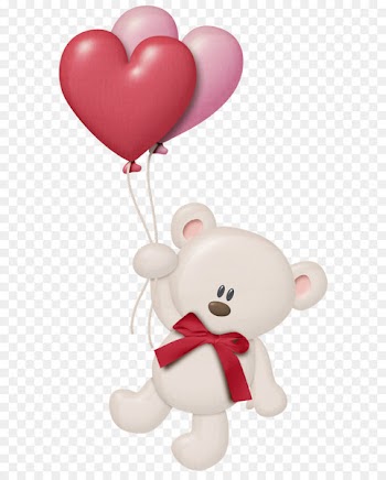 Bear Heart Balloon Clip art - White Teddy with Heart Balloons PNG Clipart 