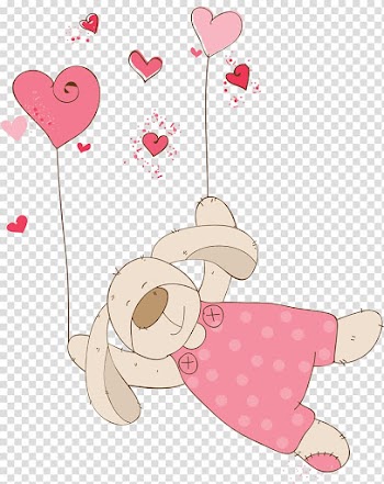 Bear holding heart balloons illustration, Child , watercolor rabbit transparent background PNG clipart