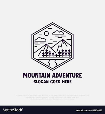 bear mountain logo design line art logo
