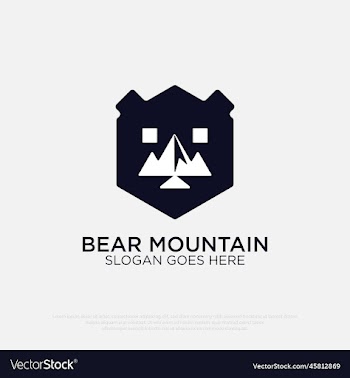 bear mountain logo design simple logo