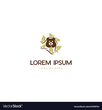 Bear nature animal creative logo design vector image