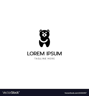 Bear panda animal creative design logo vector image
