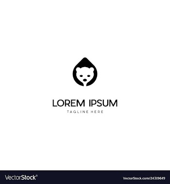 Bear panda animal creative logo design vector image