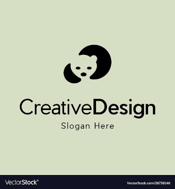 Bear panda cute animal wildlife creative logo vector image