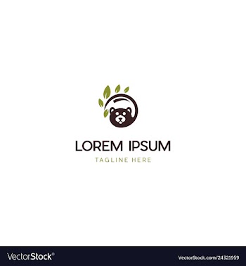 Bear panda naturally creative design logo vector image
