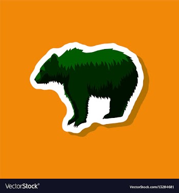 Bear paper sticker on stylish background vector image