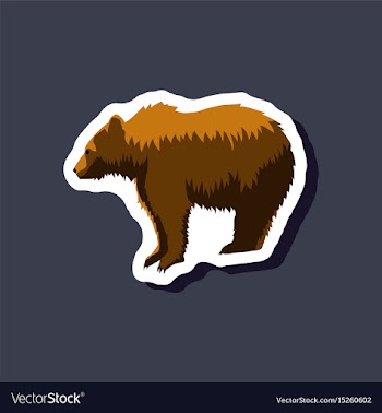 Bear paper sticker on stylish background vector image