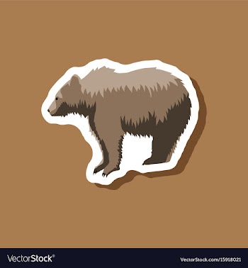 Bear paper sticker on stylish background vector image