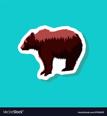 Bear paper sticker on stylish background vector image