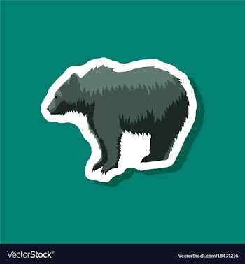 Bear paper sticker on stylish background vector image