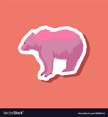 Bear paper sticker on stylish background vector image