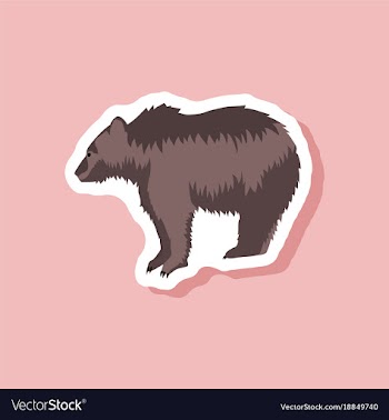 Bear paper sticker on stylish background vector image