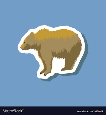 Bear paper sticker on stylish background vector image