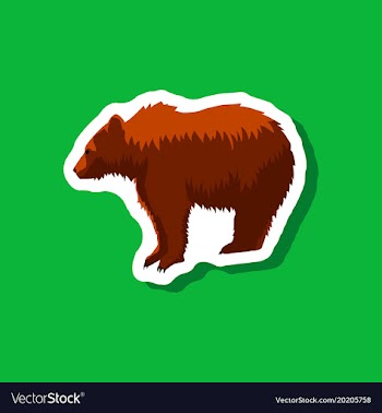Bear paper sticker on stylish background vector image