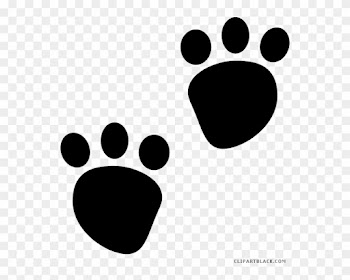 Bear Paw Print Animal Free Black White Clipart Images - Gray Wolf