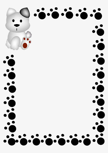 Bear Paw Prints Border, Paw Clipart, Gray Black, Bear PNG ...