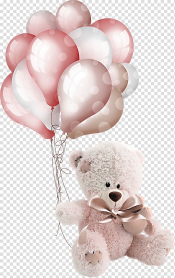Bear plush toy holding set of balloons illustration, Birthday Frames Gift Holiday Jigsaw Puzzles, watercolor balloon transparent background PNG clipart