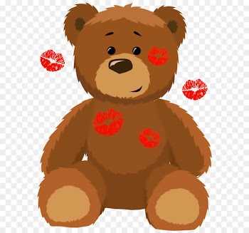 Bear Valentine's Day Heart Clip art - Cute Bear with Kisses PNG Clipart Picture 