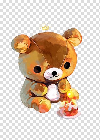 Bear Watercolor painting Illustration, Hand-painted Animal Baby Bear transparent background PNG clipart