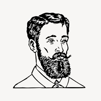 Bearded man clipart, vintage illustration | Free Vector Illustration - rawpixel