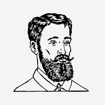 Bearded man collage element, black | Free PSD Illustration - rawpixel