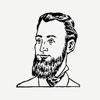 Bearded man collage element, black | Free PSD Illustration - rawpixel