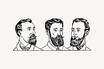 Bearded men clipart, vintage illustration | Free Vector Illustration - rawpixel