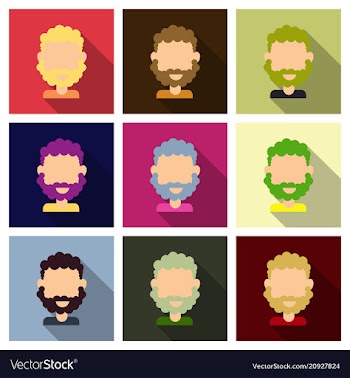 Bearded men face hipster character fashion vector image