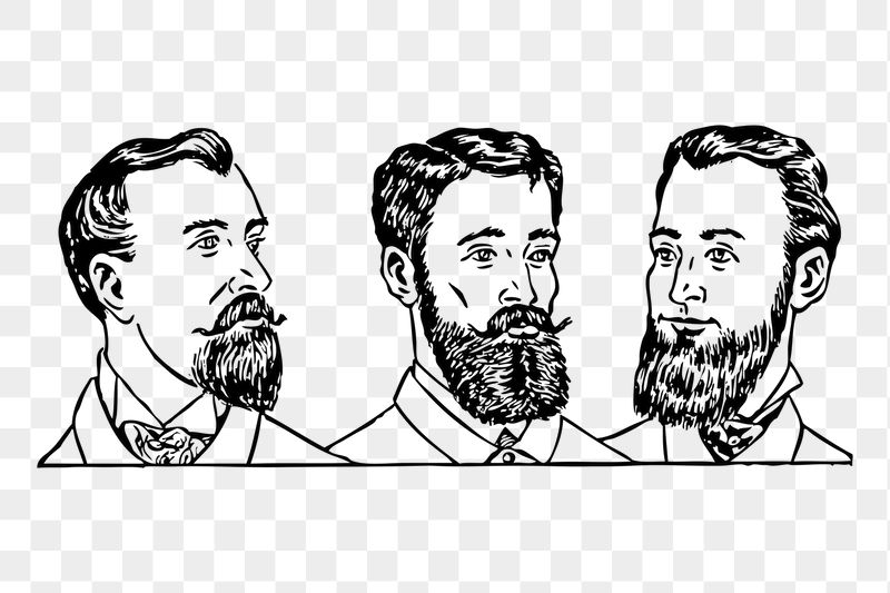 Bearded men png sticker illustration, | Free PNG - rawpixel