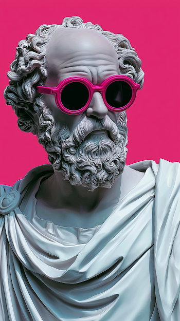 Bearded Philosopher in Magenta Sunglasses