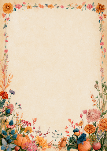 Beatrix Potter Inspired October Floral Border