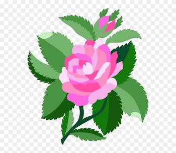 Beautiful Animated Flowers Clipart - Damask Rose Clipart