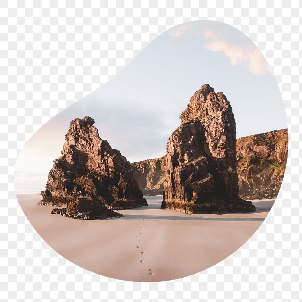 Beautiful beach png footprints badge | Free PNG - rawpixel