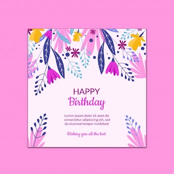Beautiful birthday card template Free Psd