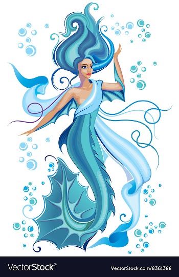 Beautiful Blue Mermaid vector image