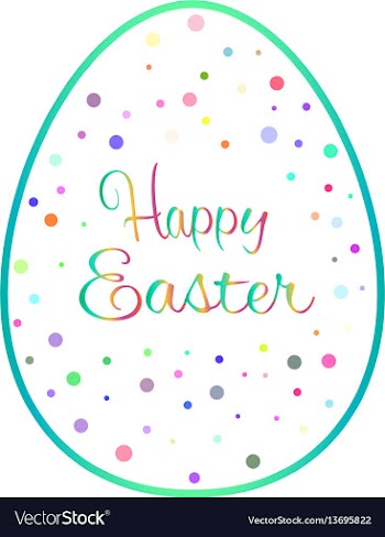 Beautiful blue outline easter egg with colored vector image