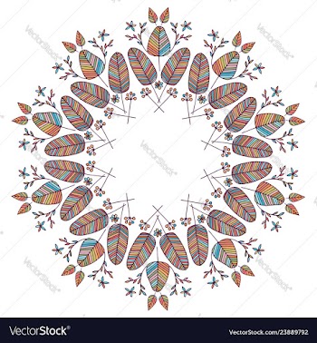 Beautiful boho floral wreath vector image