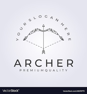 beautiful bow arc for archer logo icon sign
