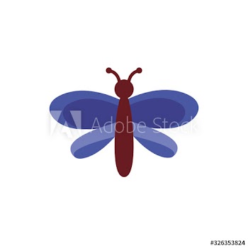 beautiful butterfly flying flat style